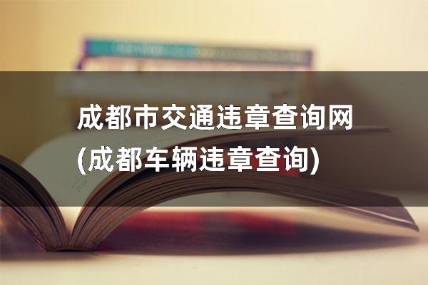 成都市交通违章查询网(成都车辆违章查询)